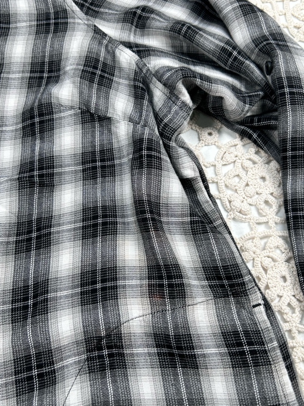 Lane Bryant Women Plaid Button Down 26/28 (size 4x) Custom Graphic Coffee Shirt - Picture 11 of 12